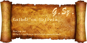 Galbács Szilvia névjegykártya
